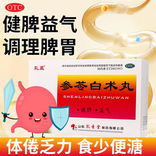 孔孟 参苓白术丸 6g*10袋健脾胃益气体倦乏力食少便溏参苓白术散