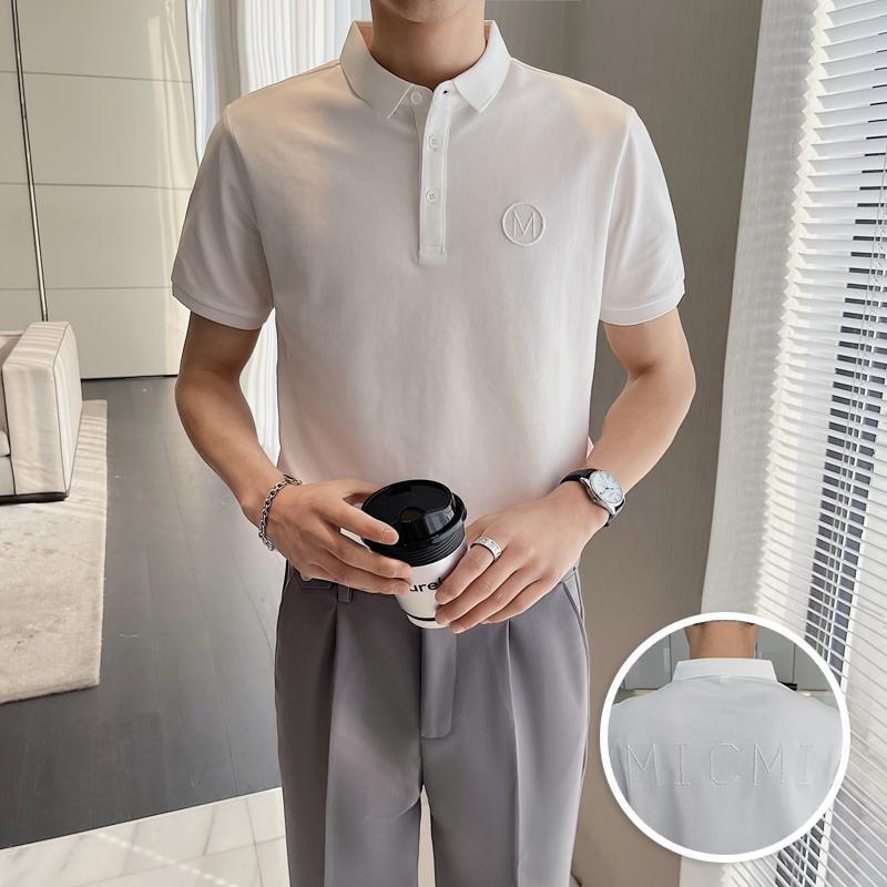 夏季新款轻熟男生Polo衫立体字母刺绣短袖体恤PL6287-P50，男装Polo衫，星座1012-1