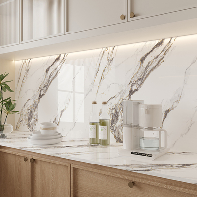厨房台面餐边柜岛台大理石纹贴纸