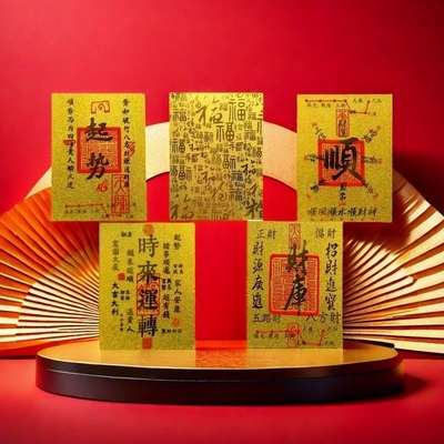 五路财源招财进宝手机贴纸