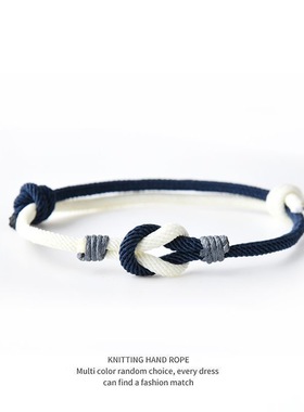M-D原创简约纯手工编织手绳情侣同心锁爱情男女学生礼物吉祥混色