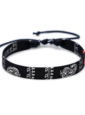 阿拉伯围巾风格编织手链原创手工