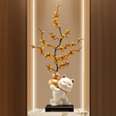 新中式 饰礼品 招财猫葫芦花艺花瓶摆件高级入户细长玄关客厅插花装