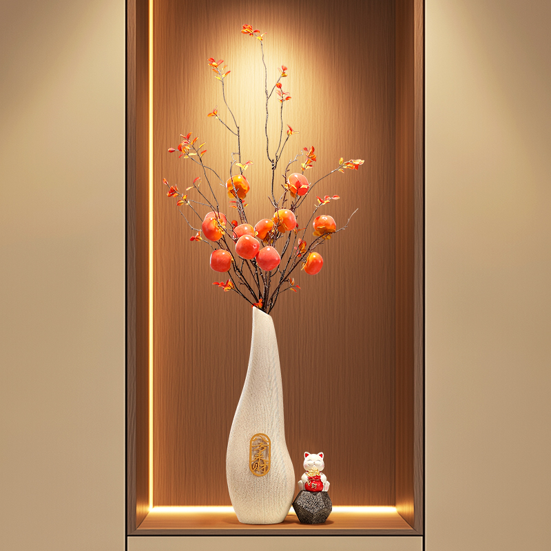 入户玄关柜细长竖高花瓶摆件
