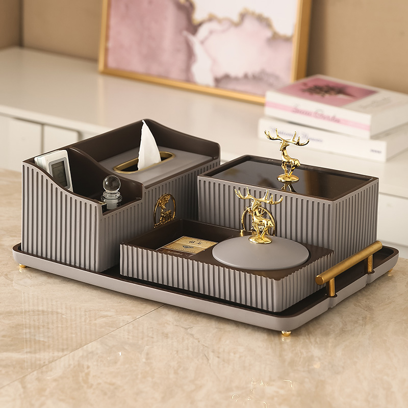 纸巾盒放遥控器茶几收纳盒客厅高档装饰摆饰放卫生纸盒轻奢档次套