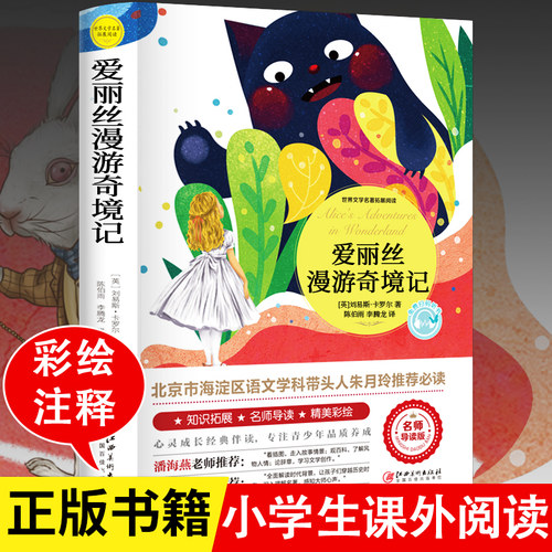 爱丽丝漫游奇境记正版书 爱丽丝梦游仙境书六年级下册必读书目 小学生课外书推荐奇镜彩绘原版原著阅读书籍五年级天地出版社 - 封面