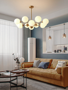 北欧吊灯客厅灯主灯魔豆灯具现代简约大气卧室轻奢风格 全铜餐厅灯