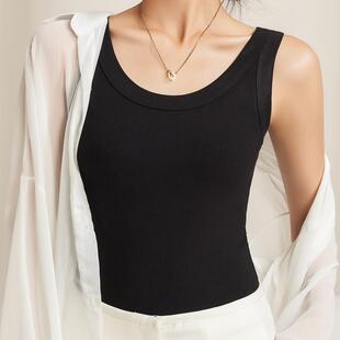 螺纹遮副乳内搭女士上衣大码工字背心外穿外搭防走光单层打底衫
