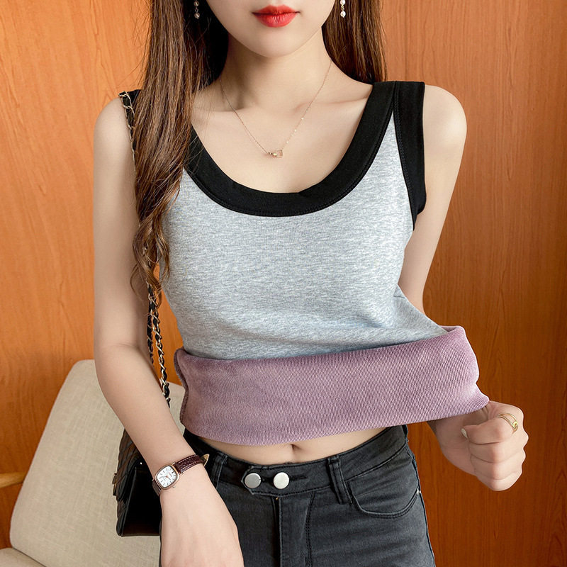 秋冬吊带背心女加绒加厚秋冬保暖上衣女一体绒宽肩内搭打底衫,女士内衣/男士内衣/家居服,保暖背心,淘宝优惠券,粉丝福利购,淘宝优惠卷