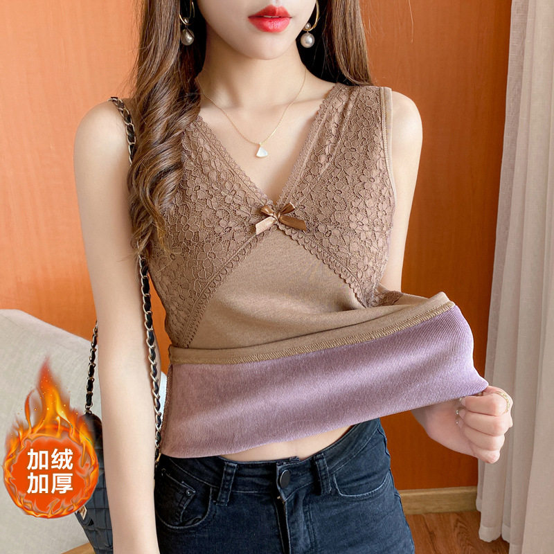 保暖背心女加绒加厚秋冬吊带保暖上衣女V领一体绒宽肩内搭打底衫,女士内衣/男士内衣/家居服,保暖背心,淘宝优惠券,粉丝福利购,淘宝优惠卷