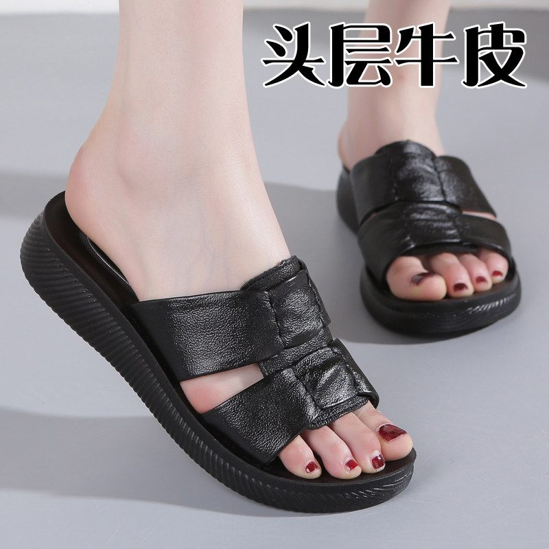 新款真皮舒适女鞋夏天女外穿软底图片