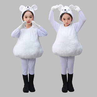 新款儿童大白熊演出服动物表演服小熊卡通人偶服大狗熊服装元旦