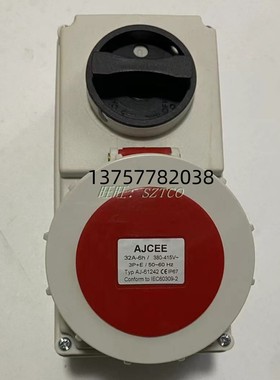 AJCEE多功能插座 工业连锁插座 AJ-61142 61242 隔离开关16A32A