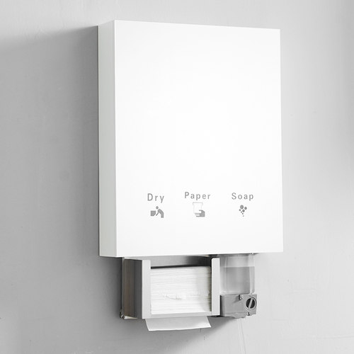 镜后二合一皂液器擦手纸巾架