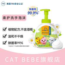 和黄白猫catbebe柔护洗手泡泡儿童水洗洗手液泡沫润肤护手抑菌