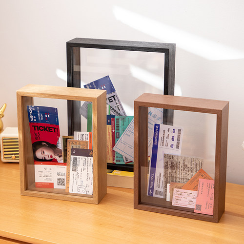 时光碎片画框票根相框旅行票据收纳框机票火车收集框门票收藏展示