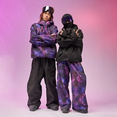 DOOREK25新款星空系列3L硬壳滑雪服男单板防风防水滑雪服外套女