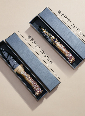 正品阿朋水晶天然水晶黑曜石匕首水晶原石打磨家居办公创意