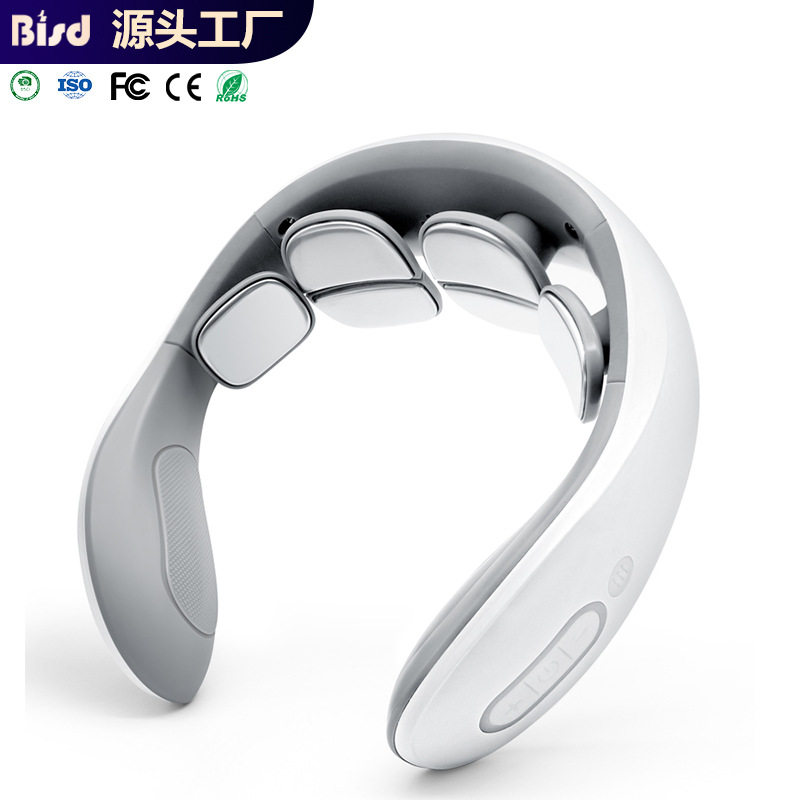 正品便携智能颈椎按摩器颈部按摩仪颈部脉冲加热震动仪按摩热敷