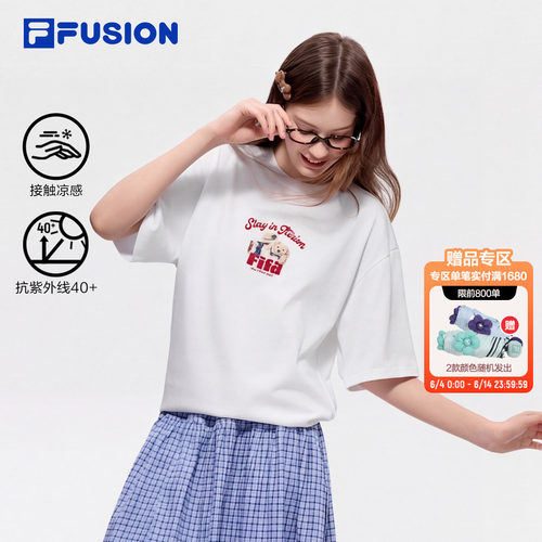 FILAFUSION斐乐潮牌短袖T恤女