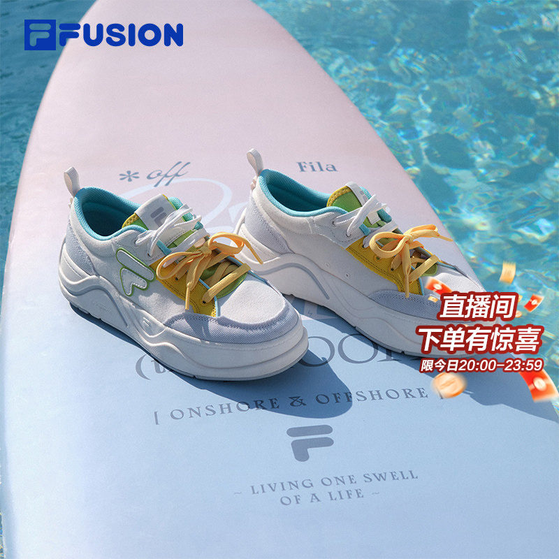 FILA FUSION斐乐女鞋帆布鞋板鞋厚底小白鞋运动鞋休闲鞋鞋