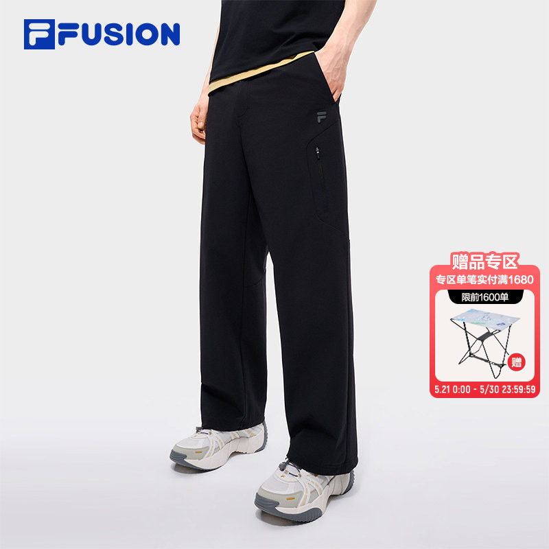 章昊同款FILA FUSION斐乐潮牌梭织长裤男26夏新款宽松工