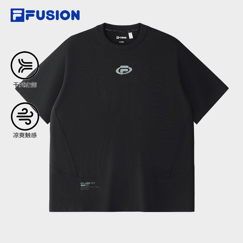 FILA FUSION斐乐潮牌男子针织短袖衫2025夏季新款宽松凉感速干T恤,运动服/休闲服装,运动T恤,淘宝优惠券,粉丝福利购,淘宝优惠卷