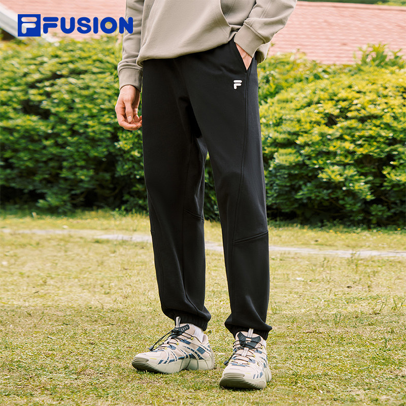 FILA FUSION斐乐潮牌男子针织长裤秋季款束脚卫裤运动裤休闲男裤