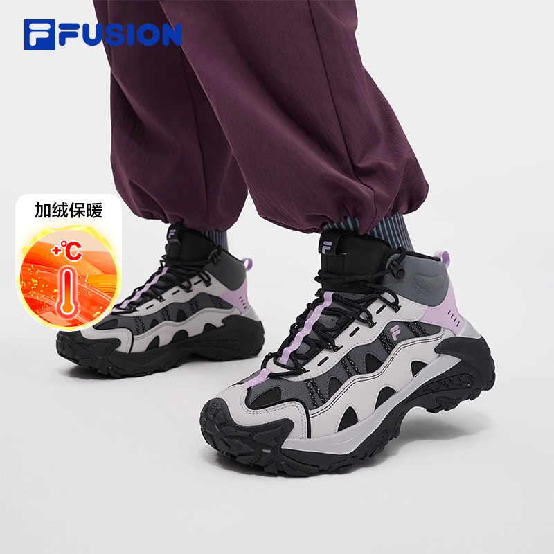 FILA FUSION斐乐潮牌山脉鞋2高帮加绒女鞋2025冬季新款保暖运动鞋,户外/登山/野营/旅行用品,户外休闲鞋,淘宝优惠券,粉丝福利购,淘宝优惠卷