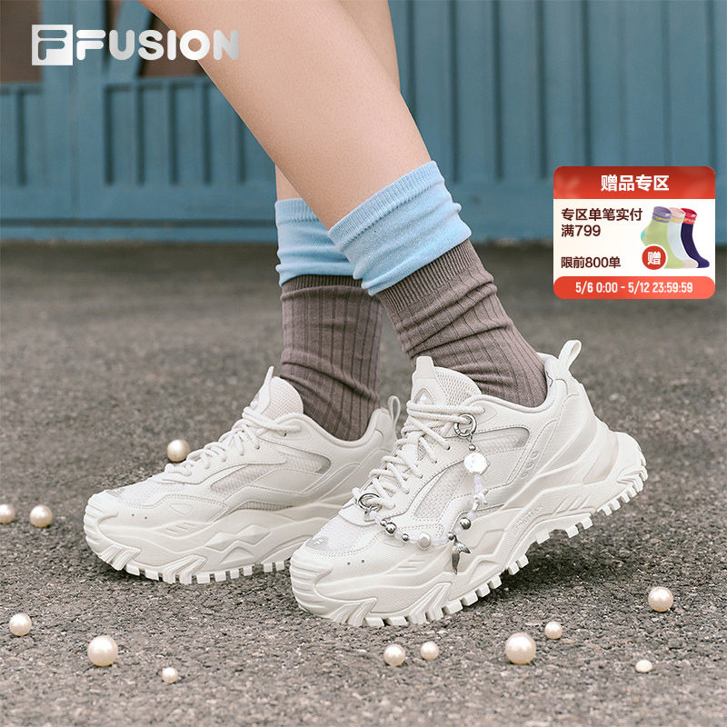 硬糖丨FILA FUSION斐乐女鞋老爹鞋新款厚底增高白色休闲鞋运动鞋