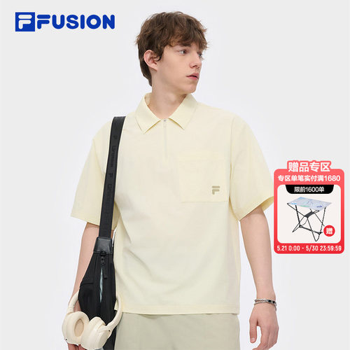 FILAFUSION男子短袖POLO衫T恤