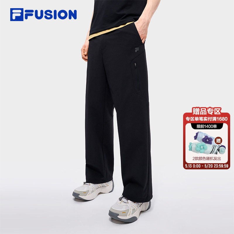 章昊同款FILA FUSION斐乐潮牌梭织长裤男26夏新款宽松工