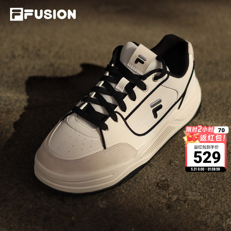FILA FUSION斐乐潮牌情侣小白鞋女板鞋新款男子百搭休闲鞋