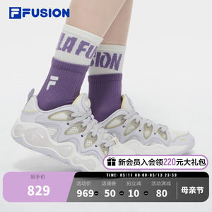 FILA FUSION斐乐潮牌女鞋VERTICAL复古篮球鞋2024夏季新款运动鞋