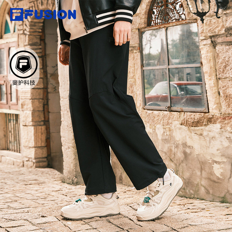 章昊同款FILA FUSION斐乐梭织长裤男裤2026春季新款直筒阔腿裤,运动服/休闲服装,运动长裤,淘宝优惠券,粉丝福利购,淘宝优惠卷