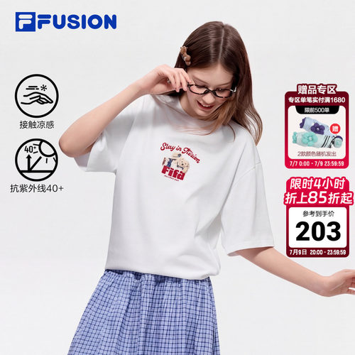 FILAFUSION斐乐潮牌短袖T恤女