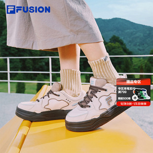 FILA 休闲鞋 FUSION斐乐潮牌情侣板鞋 革面男女鞋 子 2025秋冬款 BANK