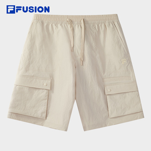 新款 男2025秋季 时尚 宽松工装 FILA 短裤 FUSION斐乐潮牌梭织五分裤