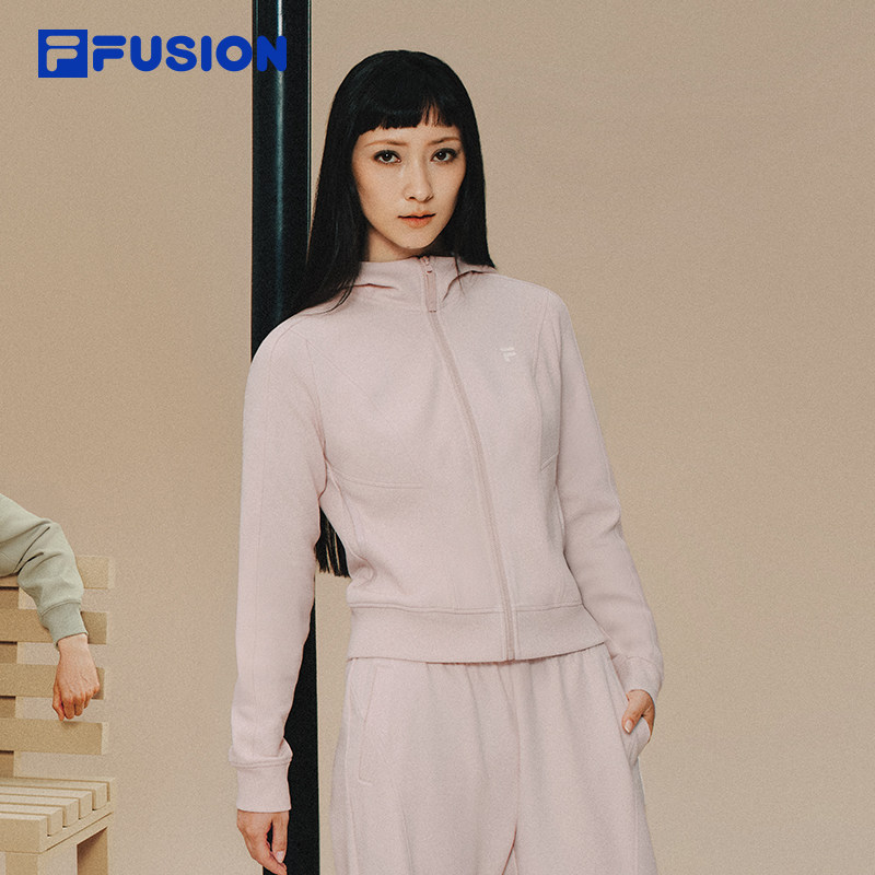 FILA FUSION斐乐潮牌针织连帽外套女2025冬新款运动休闲修身上衣,运动服/休闲服装,运动茄克/外套,淘宝优惠券,粉丝福利购,淘宝优惠卷