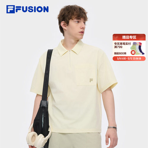 FILAFUSION男子短袖POLO衫T恤