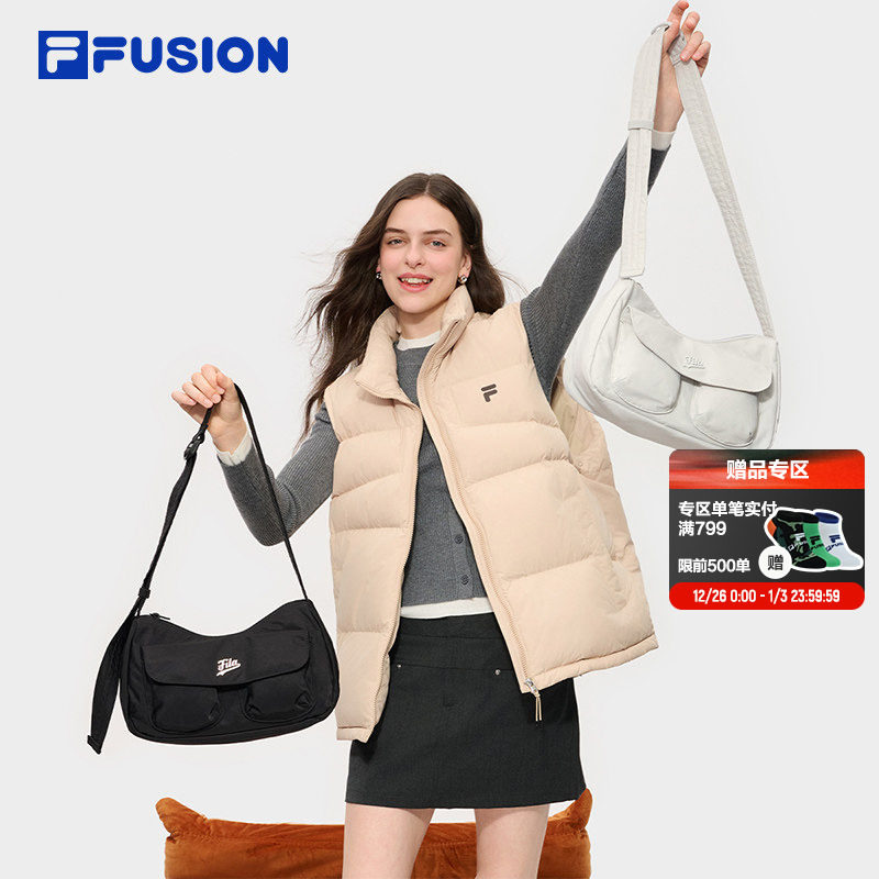 FILA FUSION斐乐潮牌单肩包女包2025冬季新款运动小挎