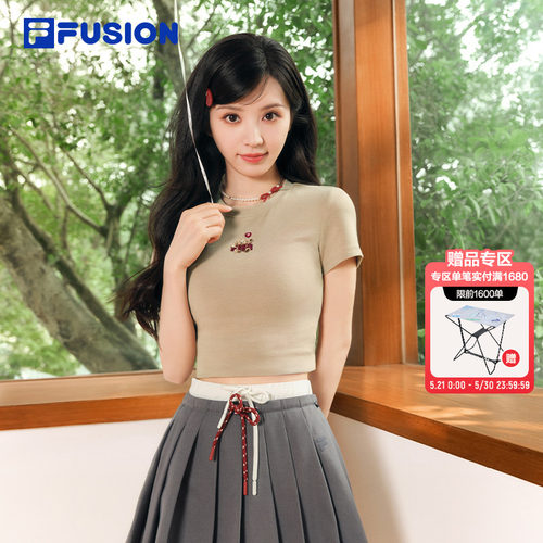 FILAFUSION斐乐女士针织短袖衫