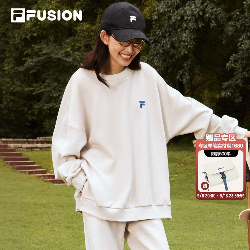 FILA FUSION斐乐潮牌情侣卫衣男女2026秋季新款宽松套头运动上衣