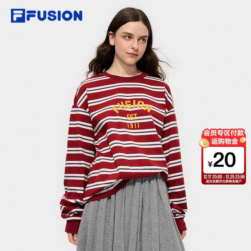 FILA FUSION斐乐潮牌情侣款针织长袖衫2025冬新款休闲