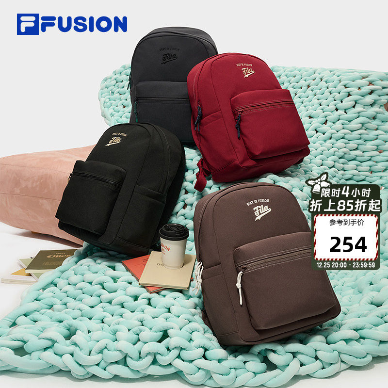 FILA FUSION斐乐情侣背包2025秋季新款女双肩包轻便书