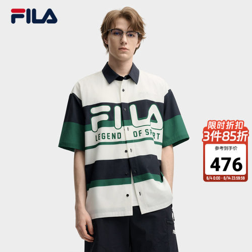 FILA 斐乐官方男子短袖POLO衫夏季拼色宽松休闲短袖t恤半袖上衣