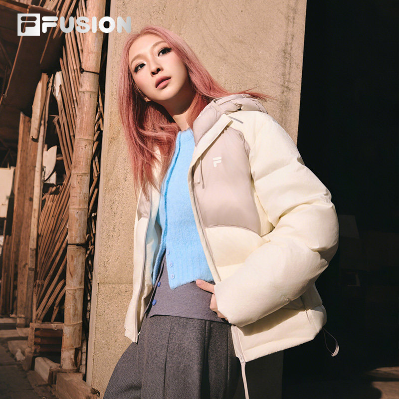 鹅绒FILA FUSION斐乐潮牌羽绒服女2025冬季新款宽松保暖连帽外套,运动服/休闲服装,运动羽绒服,淘宝优惠券,粉丝福利购,淘宝优惠卷