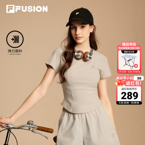 FILAFUSION斐乐女子紧身短袖T恤