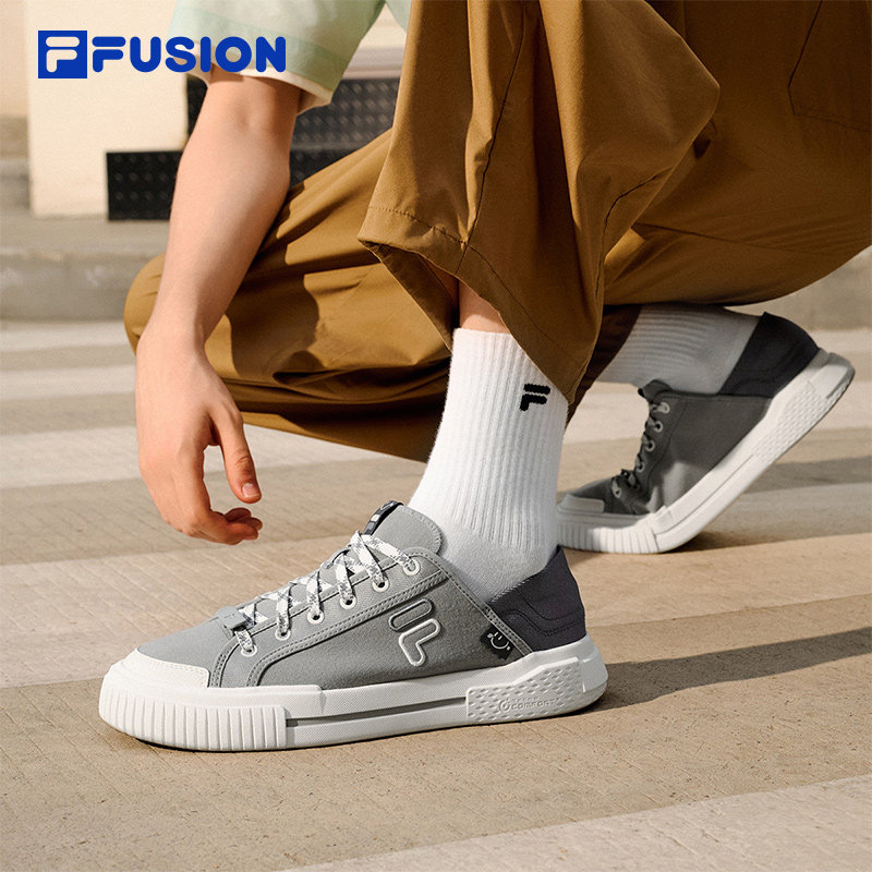 FILA FUSION斐乐一脚蹬男子帆布鞋26夏季新款透气轻便休