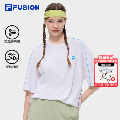 FILAFUSION斐乐潮牌短袖T情侣